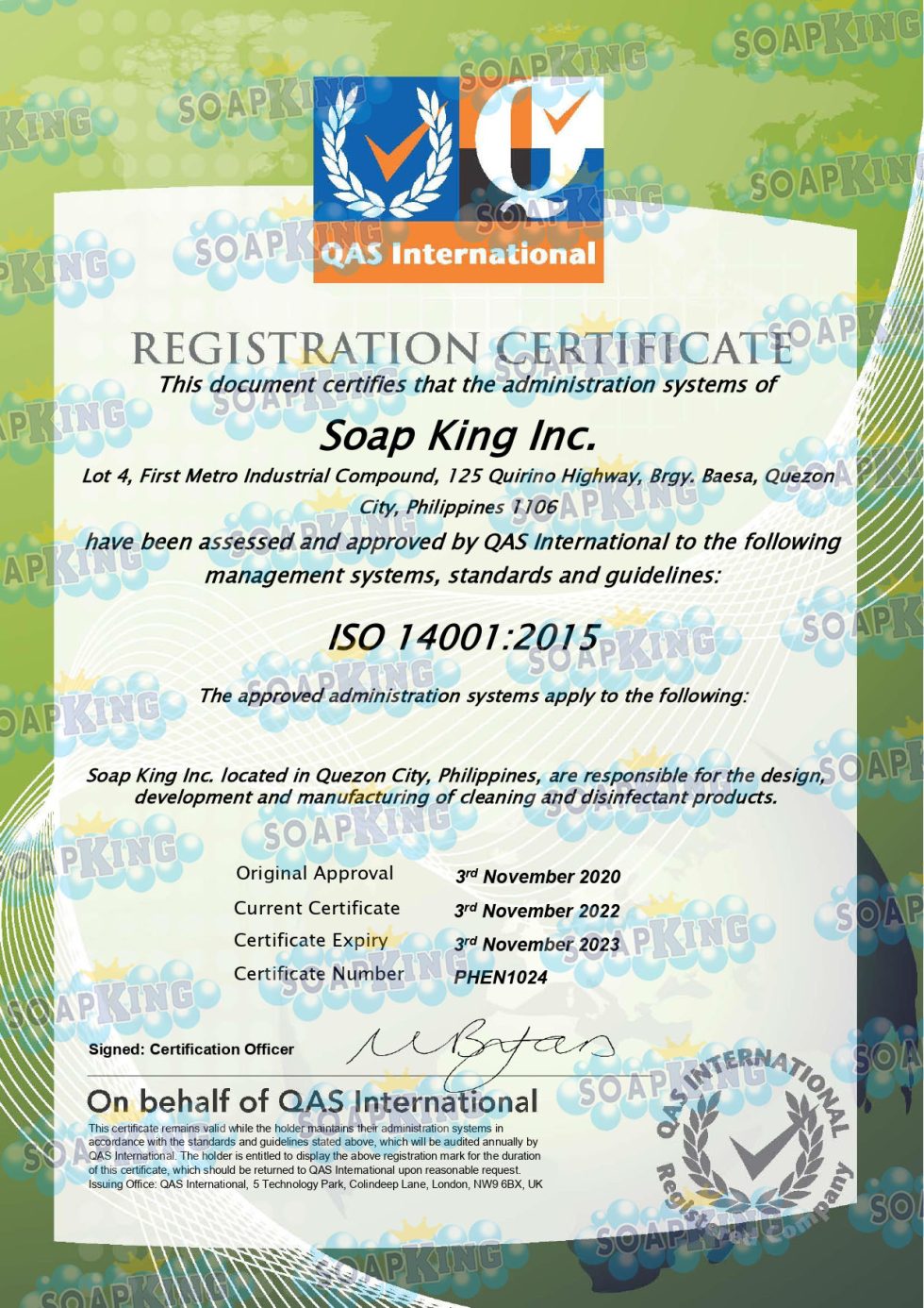 SOAP KING INC PHILIPPINES Let our products work for you!