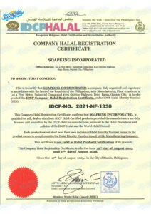HALAL CERT- SOAPKING -RENEWAL 2025