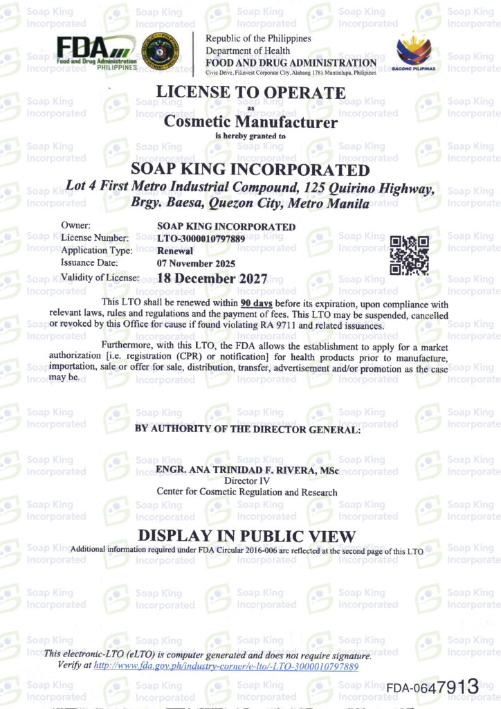 FDA LTO COSMETIC 2027 EXPIRY page1